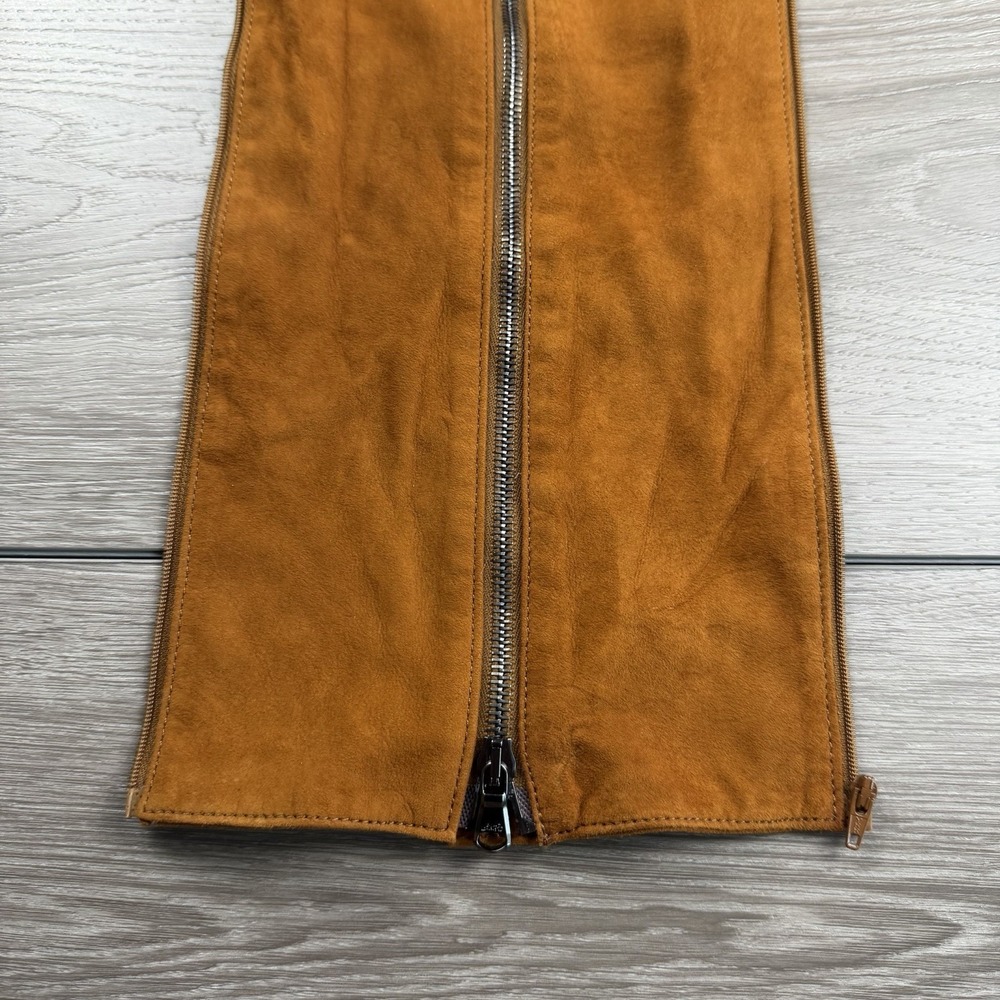 Veronica Beard Women's Lamb Leather Vala Dickey Brown Cognac One Size New Read - Picture 5 of 9